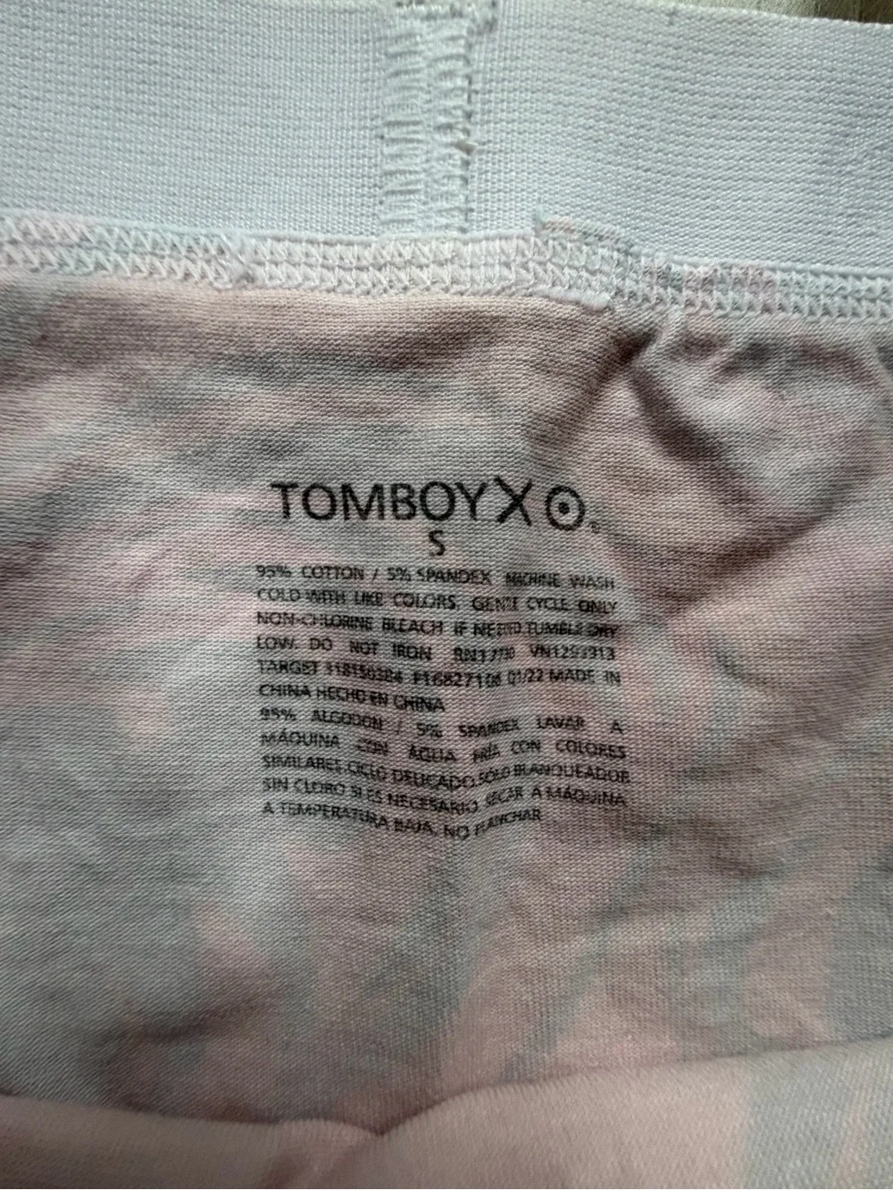 Tomboyx Womens Marble Boy Shorts Underwear Sz S Pink Teal White